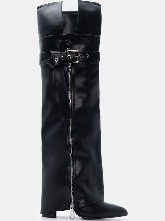 Wildleder Damenstiefel Über dem Knie Schwarze