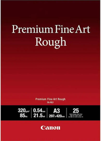 Canon FA-RG1 Φωτογραφικό Χαρτί Premium Fine Art Smooth A3 320gr/m² για Εκτυπωτές Inkjet 25 Φύλλα