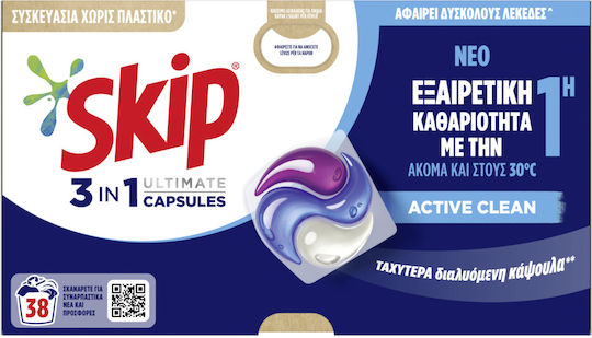 Skip Active Clean Laundry Detergent (38 Capsules)