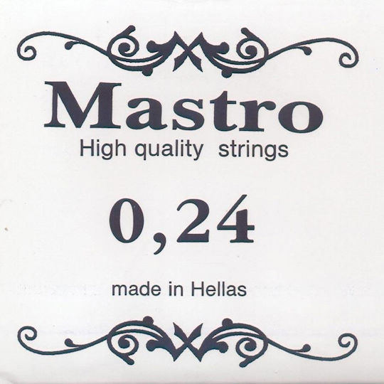 Mastro Single Silver Plated String for Bouzouki Silver Singles F (Fa) No.3 .024"