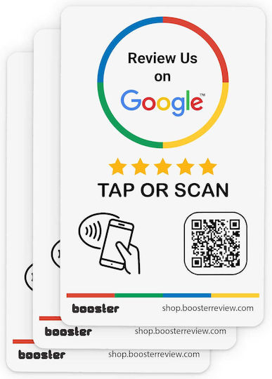 Google Review Tap Stickers Smart Tap Nfc & Qr Instant Reviews 4-pack