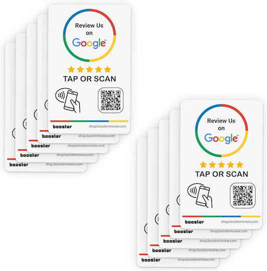 Google Review Tap Stickers Smart Tap Nfc & Qr Instant Reviews 5-pack