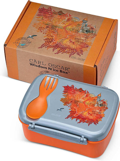 Carl Oscar Wisdom N'ice Box Пластмасово детско сетче за храна 0.9лт Оранжев x x 8cm
