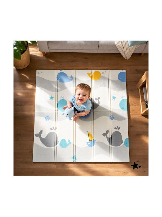 MalPlay Χαλάκι Δραστηριοτήτων Μπλε 120x120cm