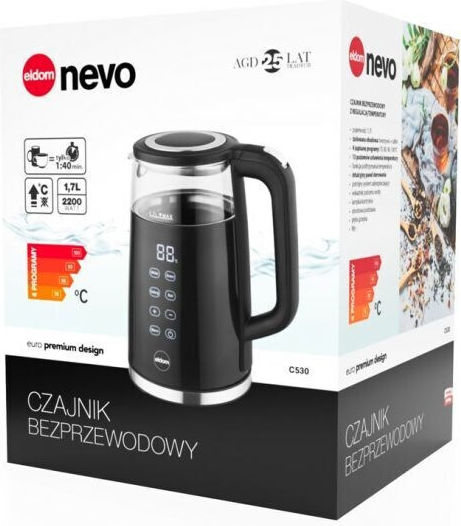 Eldom Βραστήρας 1.7lt 2200W Μαύρος