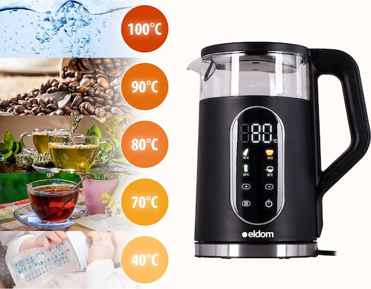 Eldom Βραστήρας 1.7lt 2200W Μαύρος