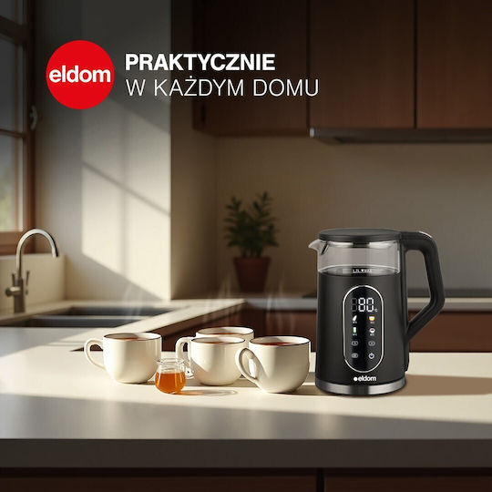 Eldom Βραστήρας 1.7lt 2200W Μαύρος