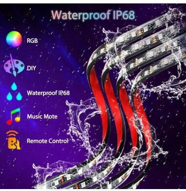 Bandă LED 12V RGB Lumină 1.5m cu Sursă de Alimentare și Telecomandă