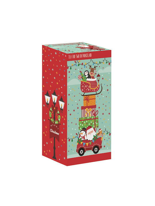 Easylife Santa's Friends Weihnachtliche Teekanne Aus Porzellan