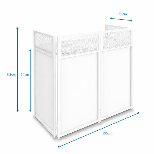 Vonyx Db4w Pro Faltbares DJ-Kabinen-System 4 Bildschirme Weiß 180.054