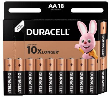 Duracell Duracell Alkaline-Batterien AA 1,5V Verpackung mit 18 Stück