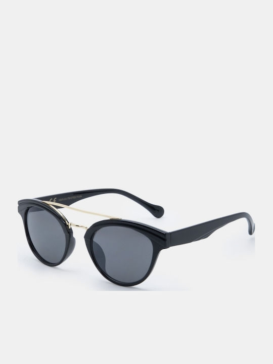 Luigi Ochelari De Soare Unisex Cu Ramă Metalică Neagră Și Lentile Negre