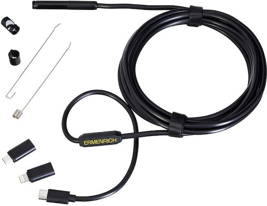 Ermenrich Endoskopkamera Wi-Fi für Mobilgeräte mit Kabel 3m