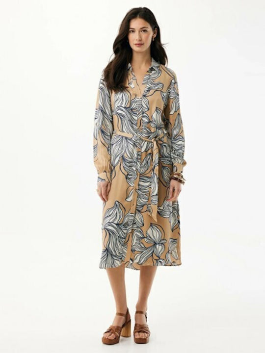 Rochie-Cămașă De Vară Pentru Femei Bej