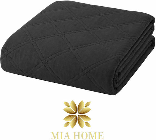 Mia Home Paturi & Cuverturi Pat Super King Negru 220x240cm Mia Home Paturi & Cuverturi Pat Super King Negru 220x240cm
