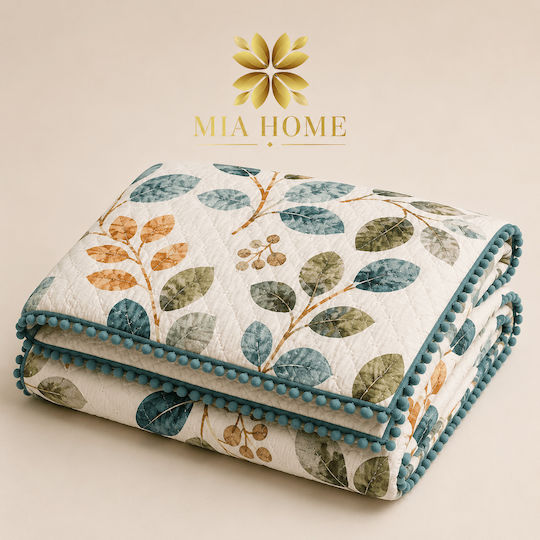 Mia Home Шалтета Подредба Голям Двоен Бял-Мента 220x240см 3 Бройки