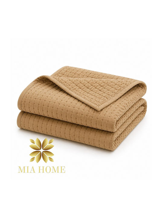 Mia Home Σετ Κουβερλί Υπέρδιπλο Καφέ 220x240cm 3τμχ