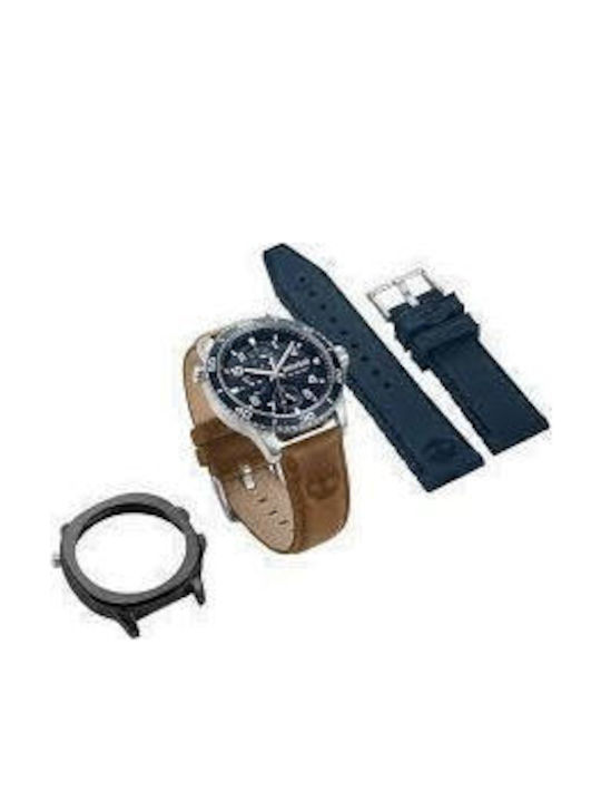 Timberland Timberland Men's Watch 44mm Battery with Brown Rubber Strap