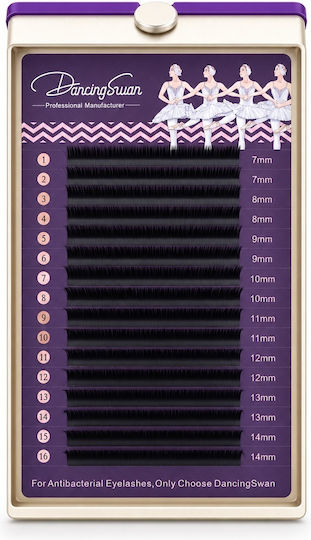 False Eyelashes Extensions Dancingswan 0.07 Mm Curvature M Mix 7–14 Mm
