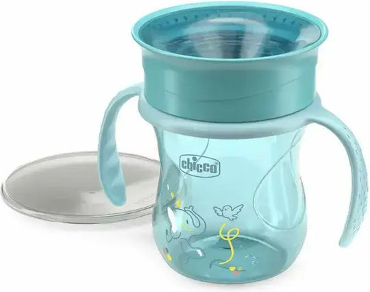 Chicco Pahar pentru Copii cu Mânere și Paie Perfect Cup din Plastic Verde 200ml pentru 12m+
