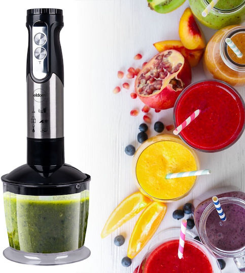 Eldom Hand Blender with Stainless Steel Rod 800W Black
