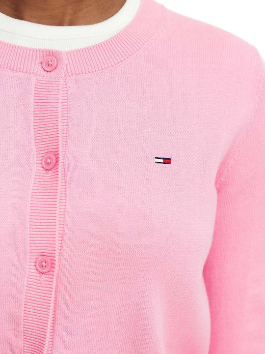 Damen Gestrickte Strickjacke in Rosa Farbe