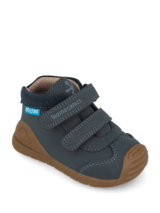 Παιδικά Sneakers High Ανατομικά με Σκρατς Μπλε