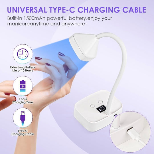 Mini Rechargeable LED Battery Nail Lamp 27W
