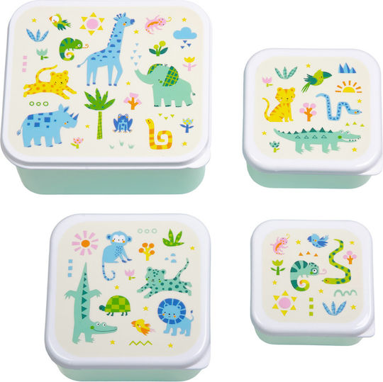 A Little Lovely Company Plastic Kids' Dinner Set 0.45lt Thermal Transparent