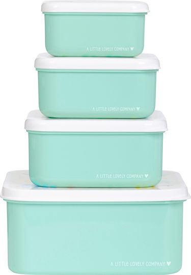 A Little Lovely Company Plastic Kids' Dinner Set 0.45lt Thermal Transparent