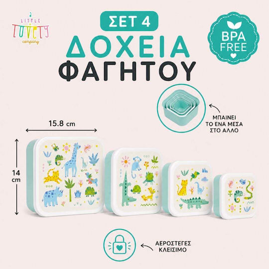 A Little Lovely Company Πλαστικό Παιδικό Σετ Φαγητού Ισοθερμικό