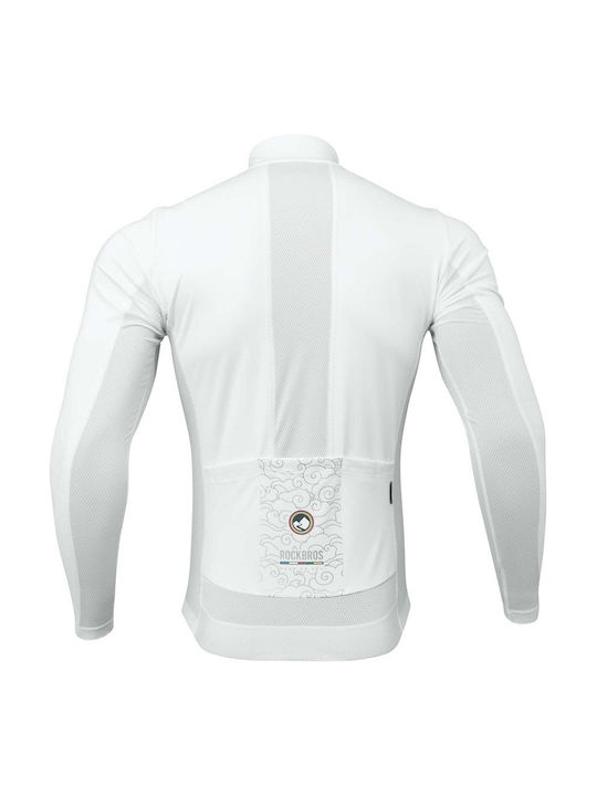 Rockbros Tricou De Ciclism Pentru Bărbați Mânecă Lungă Road Bike Albă Rockbros Tricou De Ciclism Pentru Bărbați Mânecă Lungă Road Bike Albă
