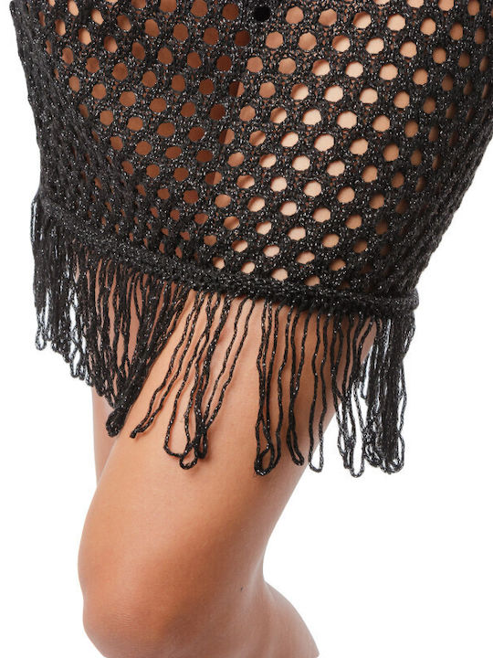 Silia D Women's Mini Beach Caftan Black