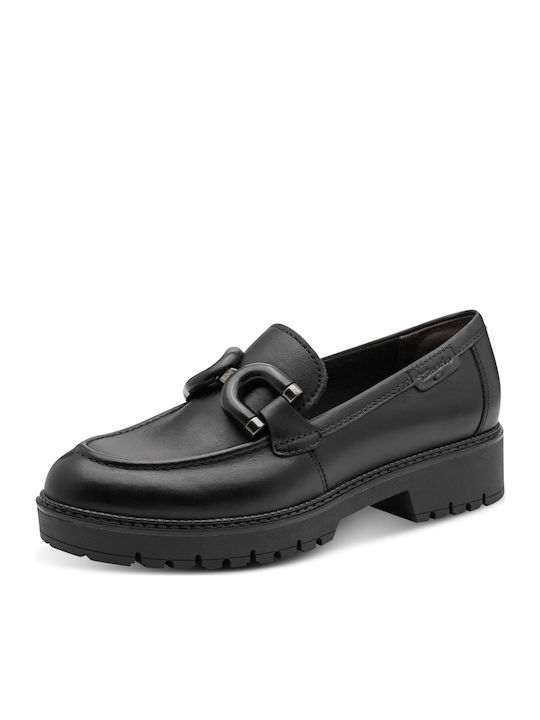 Damen Mokassins Aus Leder In Schwarz Farbe