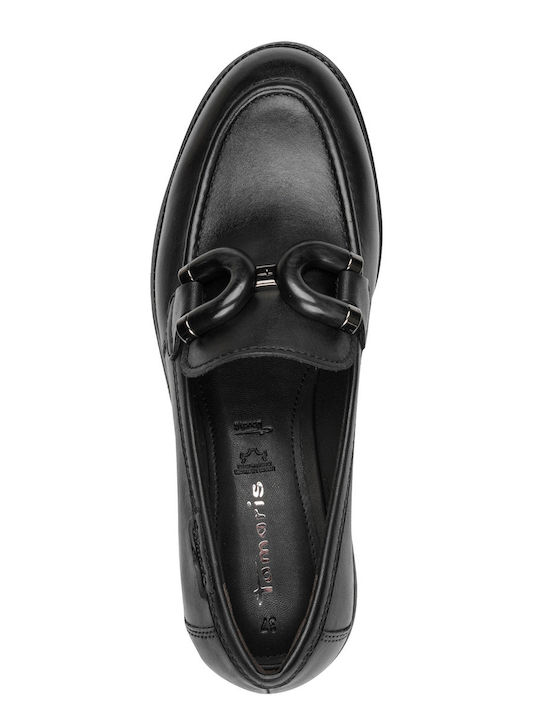 Damen Mokassins Aus Leder In Schwarz Farbe