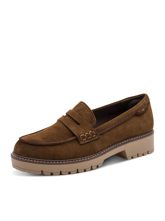 Δερμάτινα Γυναικεία Loafers σε Καφέ Χρώμα