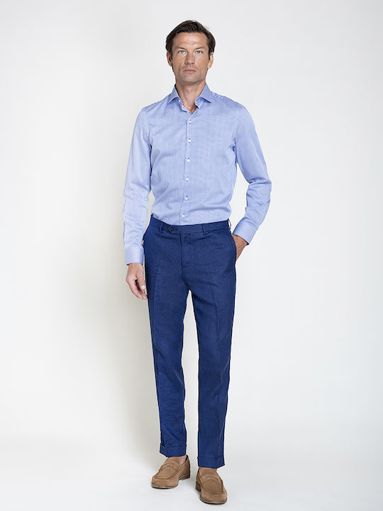 Vardas Baumwollhemd Blau Gestreift