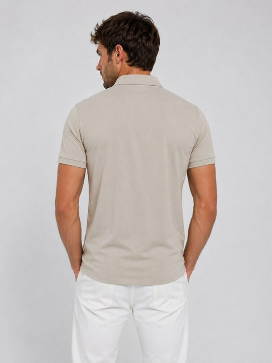Kurzärmeliges Herrenhemd in normaler Passform Beige