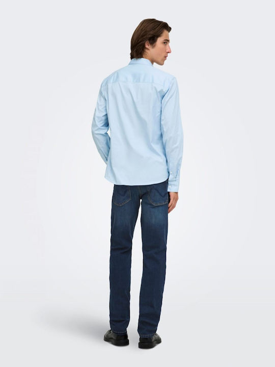 Pantalon De Blugi Elastic Regular Straight Fit Albastru Pentru Bărbați
