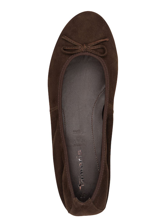 Wildleder Damen Ballerinas in Braun Farbe