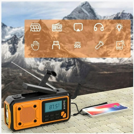 Portable Solar Radio with USB Orange