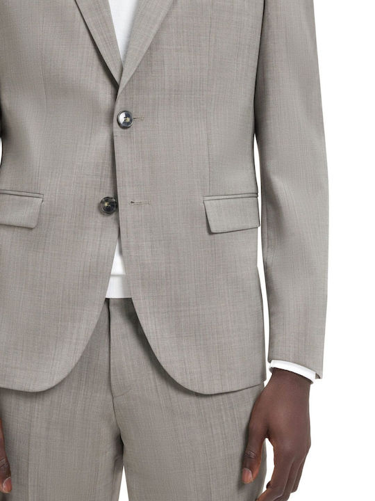 Men's Suit with Slim Fit Khaki