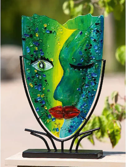 Gilde Vase Boden Glas Twinkle Grüne 29x10xH49cm