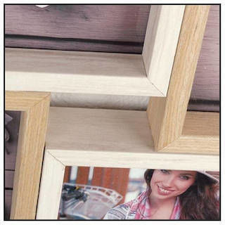 ZEP Multi Picture Frame 8 Slots Wooden with Beige Frame 8 Pieces ZEP Multi Picture Frame 8 Slots Wooden with Beige Frame 8 Pieces