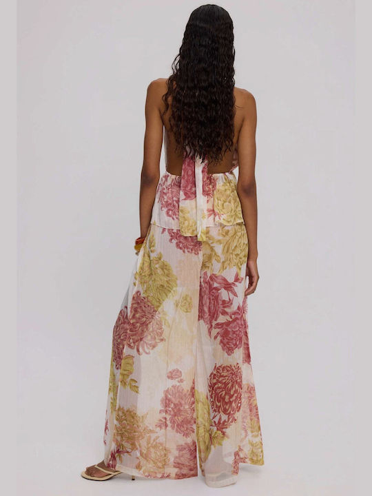 Set Roz Dama Cu Pantaloni Floral