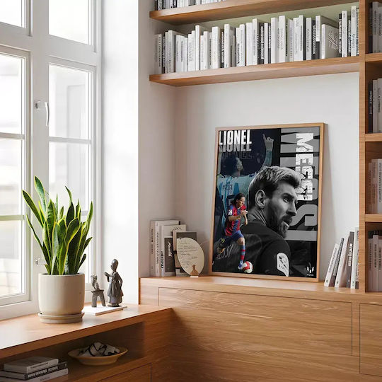 Poster Lionel Messi Sc122 21cm X 30cm Λευκό Κάδρο Pvc-71496pd158320f55324
