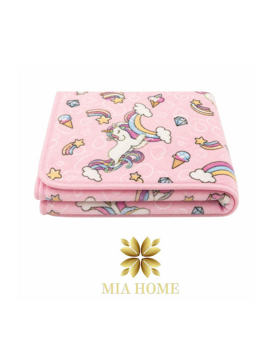 Mia Home Mia Home Babydecken Samt Rosa 110x140cm