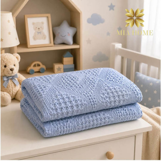 Mia Home Куверта Детски Пелени За Пелени Pique Синя 100x100см