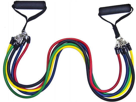 Verk Group Gymtube Resistance Bands with Handles Set of 5 Yellow