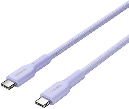 Canyon Geflochtenes USB 2.0 Kabel USB-C männlich - USB-C / USB-A 60W PD Lila 1m